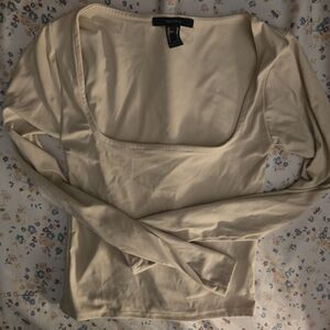 Cream Long Sleeve Top